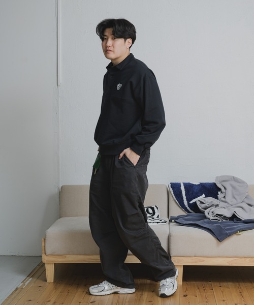 kaoyorinakami トレーナー スウェット BOY patch sweat polo shirt