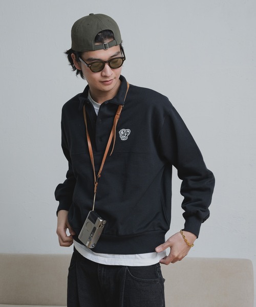 kaoyorinakami ボーイパンチスウェットポロシャツ BOY patch sweat polo shirt / ボーイパンチスウェット