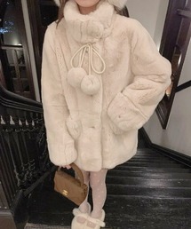 ENVYM ブラウン オーバーサイズ ファーコート ベルト付き ENVYM ブラウン オーバーサイズ ファーコート ベルト付き ENVYM