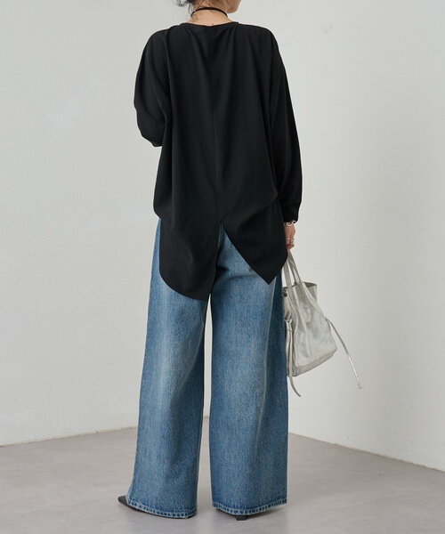 Omekashi（オメカシ） ブラウス シャツ ストレッチシフォンTブラウス