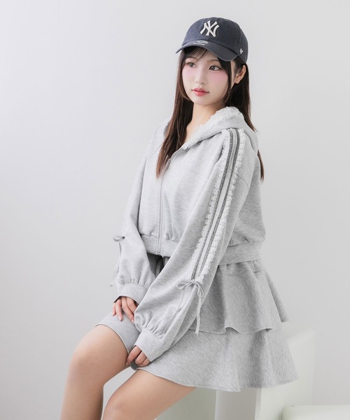 DearMyLoveRose セットアップ サイドラインフリルジャージsetup
