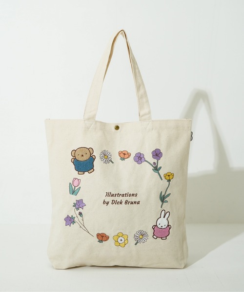 ミッフィー　刺繍トートバッグ 楽天市場】ミッフィー サガラ刺繍 スクエアトート バッグ miffy