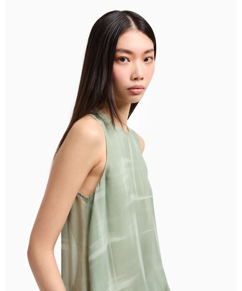 「A|X アルマーニ エクスチェンジ」「オンライン限定」セージマーブルプリント ノースリーブトップス レディース ARMANI EXCHANGE 「A|X アルマーニ エクスチェンジ