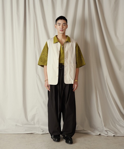 ベスト ジレ undulate gillet (unisex) レディース メンズ improves ベスト ジレ ラグジュアリーメロウ ノーカラーベスト