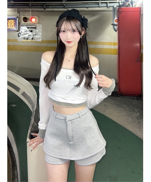 Darich tシャツ カットレイヤードトップス レディース