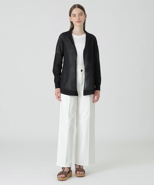 BLUE LABEL CRESTBRIDGE カーディガン シアーニットボタンレス