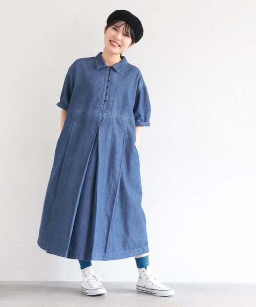piun デニムワンピース WEB限定】綿麻デニムワンピース（ワンピース）｜PUAL CE CIN