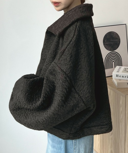 「Futier land」 ジップアップブルゾン MEDIUM ブラック レディース_画像3