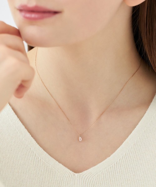気品が溢れる♪*4℃*4月誕生石 K18ピンクゴールド ネックレス 4℃ ネックレス 「6月誕生石」K18ピンクゴールド しずく