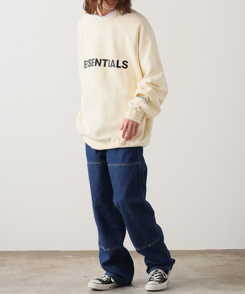 ESSENTIALSエッセンシャルズ トレーナーフロントロゴ クルースウェット FOG ESSENTIALS トレーナー スウェット ESSENTIALS