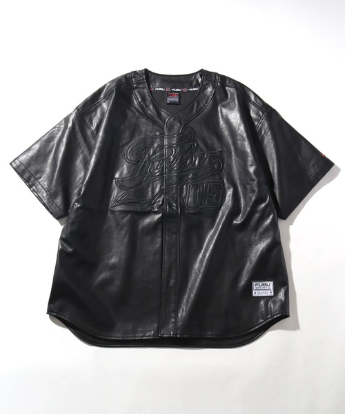 FUBU シャツ 「FUBU/フブ」FAUX LEATHER BASEBALL SHIRT