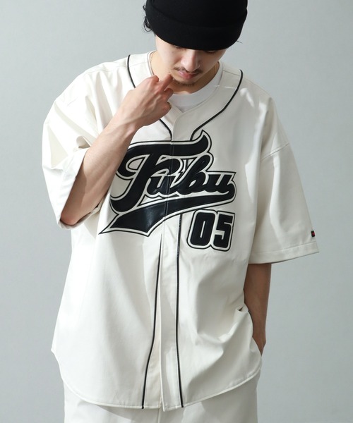 FUBU（フブ） シャツ 「FUBU/フブ」FAUX LEATHER BASEBALL SHIRT