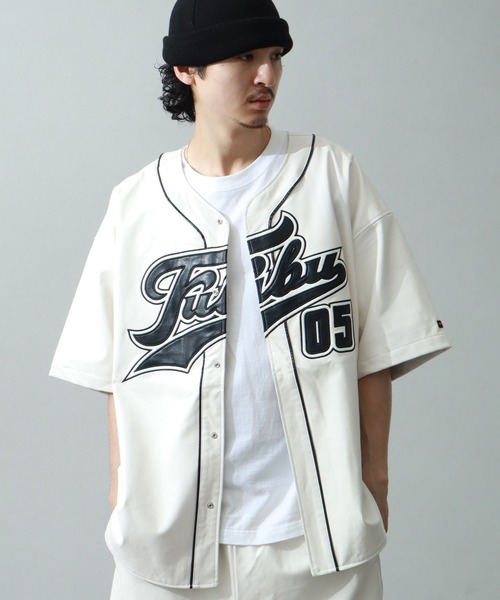 FUBU ベースボールシャツ 3XL相当 FUBU フブ ロゴワッペン ベースボールシャツ ユニフォーム