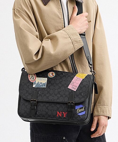 【美品】 コーチ メッセンジャーバッグ ショルダーバッグ オールレザー ステッチ 50％OFF】 美品コーチ 斜め掛け オールレザー 本革
