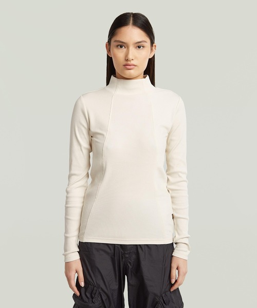 G-STAR RAW tシャツ A-Line Slim Rib Mock T-Shirt/フロントシーム
