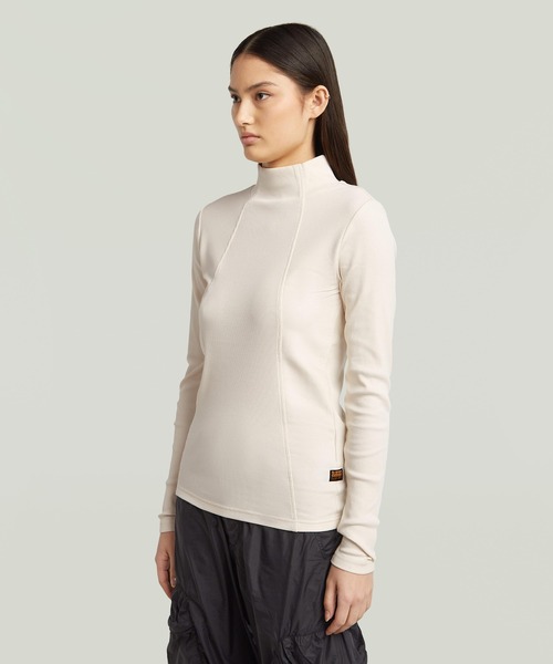 G-STAR RAW tシャツ A-Line Slim Rib Mock T-Shirt/フロントシーム