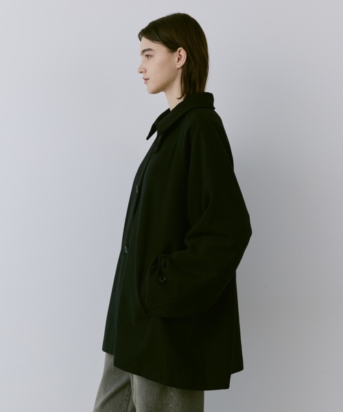 「flaner」 ステンカラーコート LARGE ブラック レディース_画像7