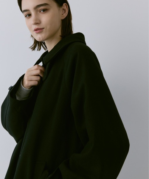 「flaner」 ステンカラーコート LARGE ブラック レディース_画像9