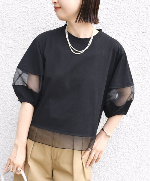 「SHIPS」 半袖カットソー ONE SIZE ブラック レディース
