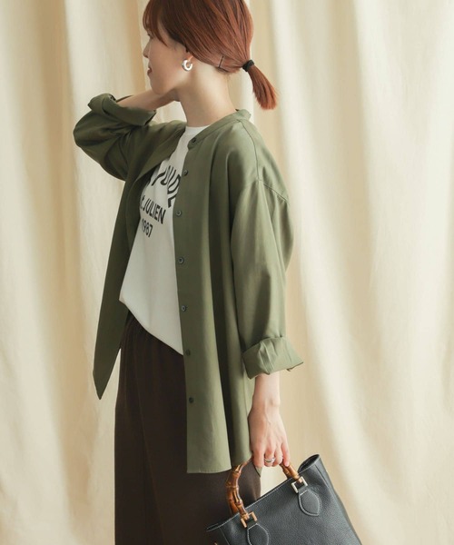 「URBAN RESEARCH DOORS」 長袖ブラウス MEDIUM カーキ レディース