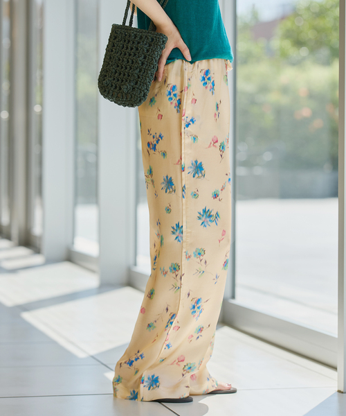 IENA LA BOUCLE（イエナラブークル） パンツ ボタニカルプリント