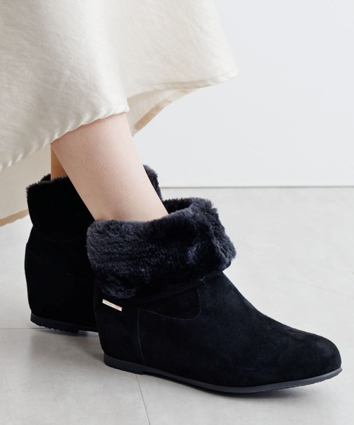 入手困難 ヴィンテージ リアルファー ブーツ ブラック 黒 ムートン 25cm HIMIKO ブーツ 「HIMIKO」「撥水」2WAYファーブーツ/651418 レディース