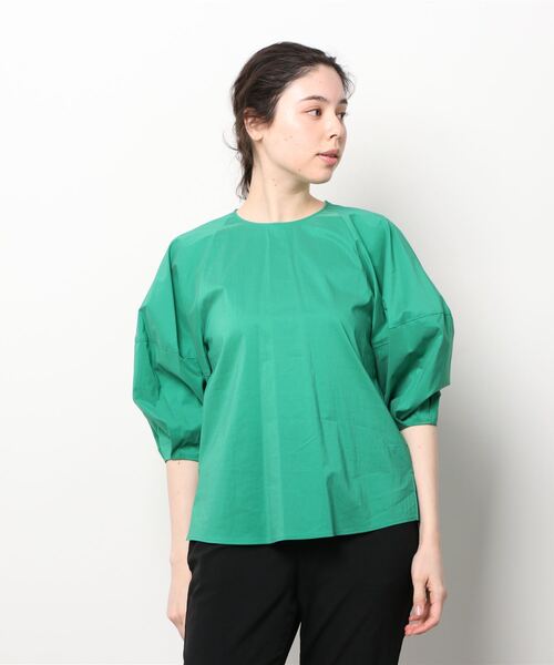 「Demi-Luxe BEAMS」 7分袖ブラウス 38 グリーン レディース