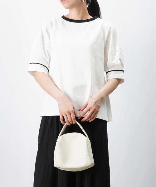 tシャツ 「ZOZO限定」ネックパールダブルスリーブトップス レディース tシャツ パールモチーフペプラムトップス レディース : ZOZOTOWN