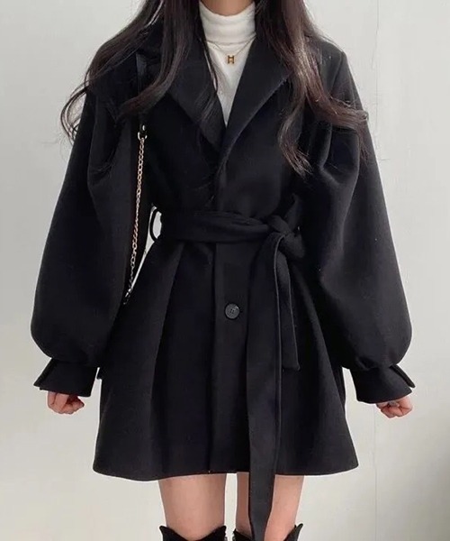 「a lot of love」 「gossip！」チェスターコート M ブラック レディース_画像5