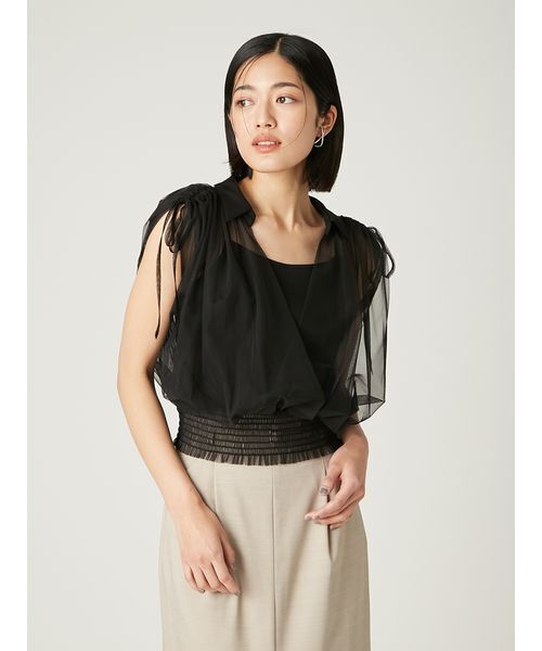 FRAY I.D tシャツ チュールドッキングカシュクールカットソー