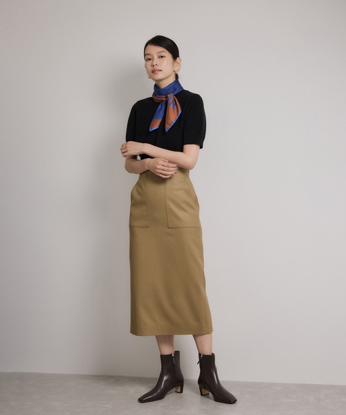 ROPE'（ロペ） スカート 「美人スカート」ウールレーヨンポケット付き