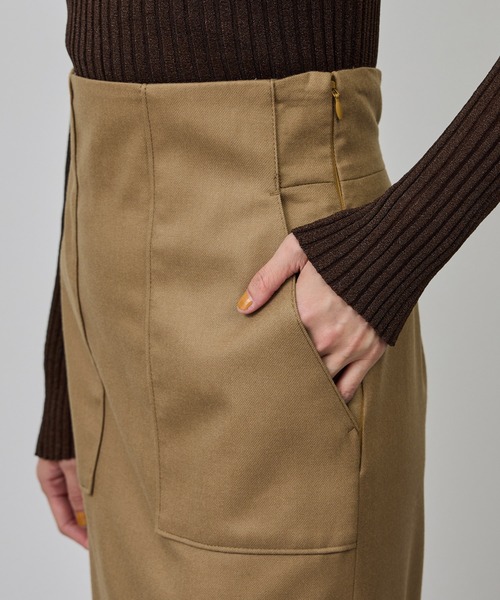 美品❣️MaxMara 38ベージュ ポケット付き タイトスカート リゼクシー RESEXXY ポンチタイトスカート （ベージュ） -ファッション