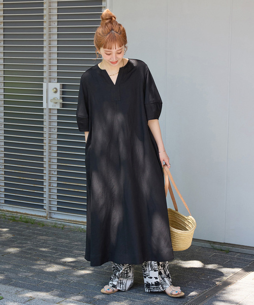 B.C STOCK（ベーセーストック） 「Simplicite」半袖ワンピース FREE