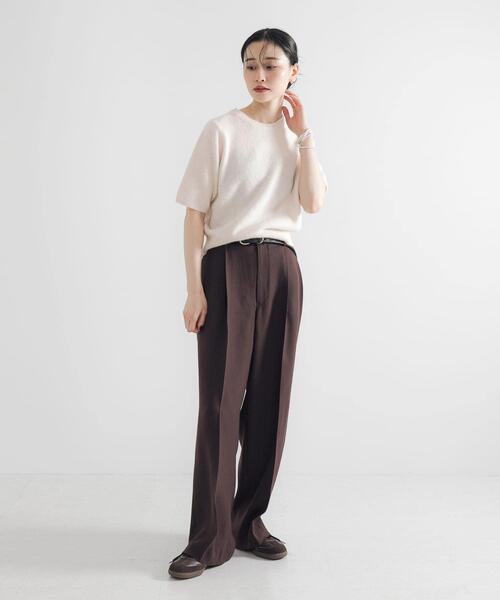 スピック&スパン FOX/ALPACAハーフスリーブニット セーター ウール URBAN RESEARCH（アーバンリサーチ） ニット セーター FOX/CASHMERE
