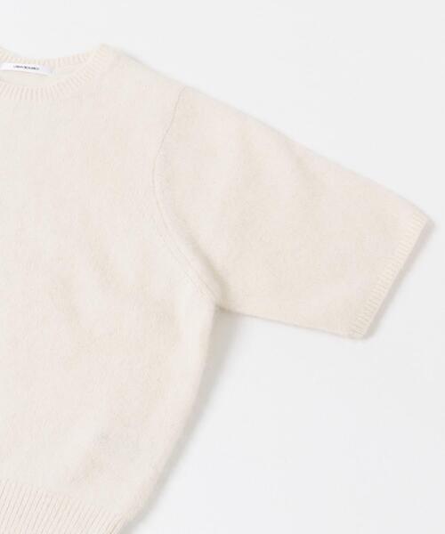 Yonfa ヨンファ　リネンハーフスリーブニット YONFA / コットンカシミヤハーフスリーブリブニット (navy)