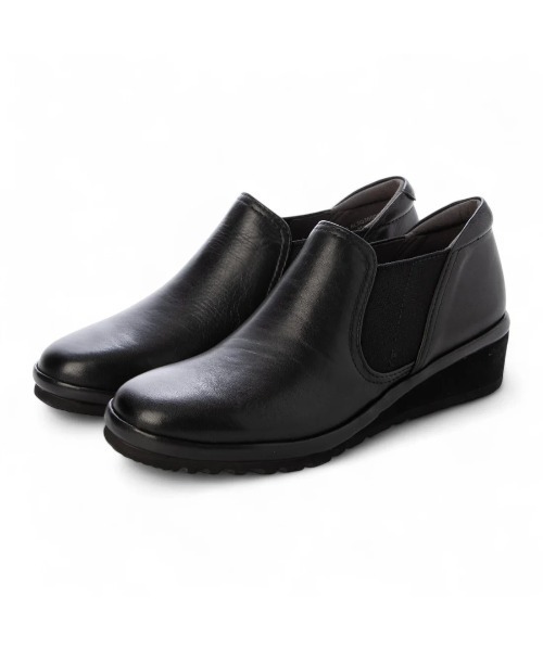 slow shoes ハンドメイド　黒　レザー　サイドゴア　スリッポン スリッポン 「3E」サイドゴアスリッポン レディース : ZOZOTOWN Yahoo