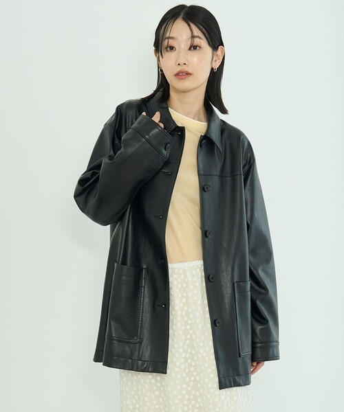 UNFILO（アンフィーロ） コート アウター 「洗える」フェイクレザー