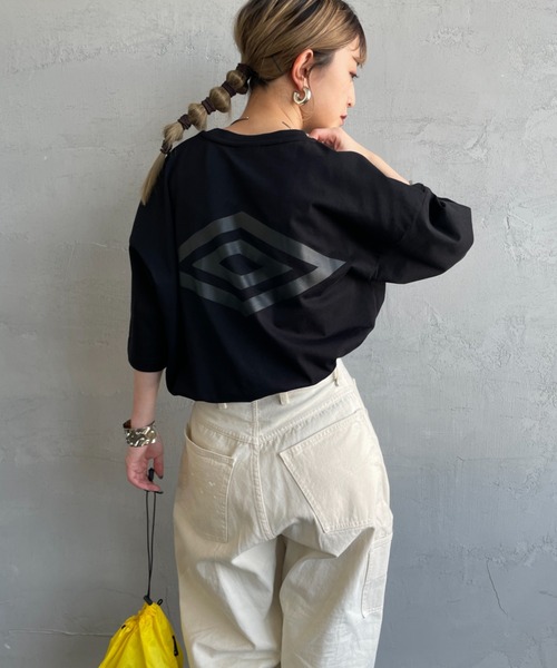 「UMBRO」 半袖Tシャツ L ネイビー レディース_画像2