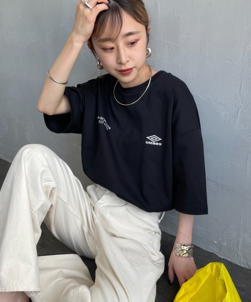 「UMBRO」 半袖Tシャツ L ネイビー レディース_画像4