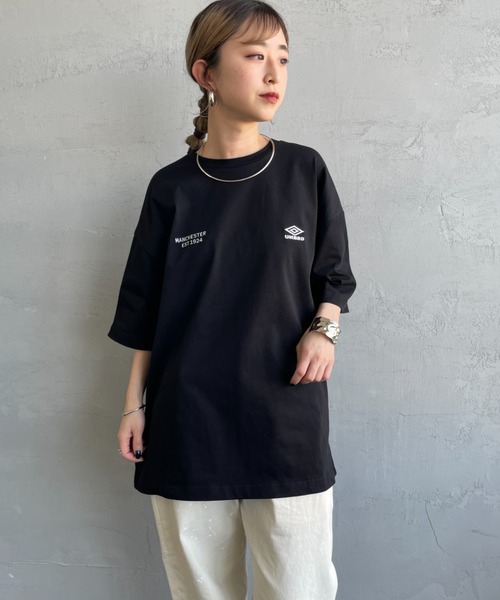 「UMBRO」 半袖Tシャツ L ネイビー レディース_画像5