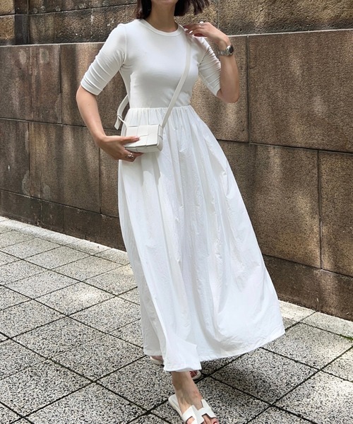 AMELY」 半袖ワンピース フリー ホワイト レディース : ZOZOTOWN Yahoo