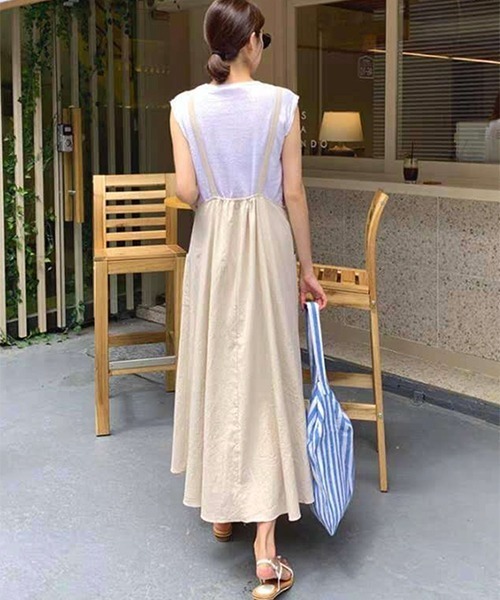 「a lot of love」 「man ya hong」サロペットスカート M ブラック レディース_画像3