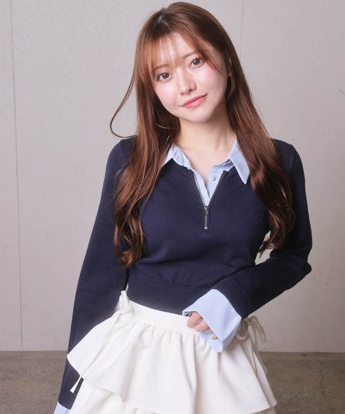 LIP SERVICE（リップサービス） ニット セーター 2wayシャツレイヤード