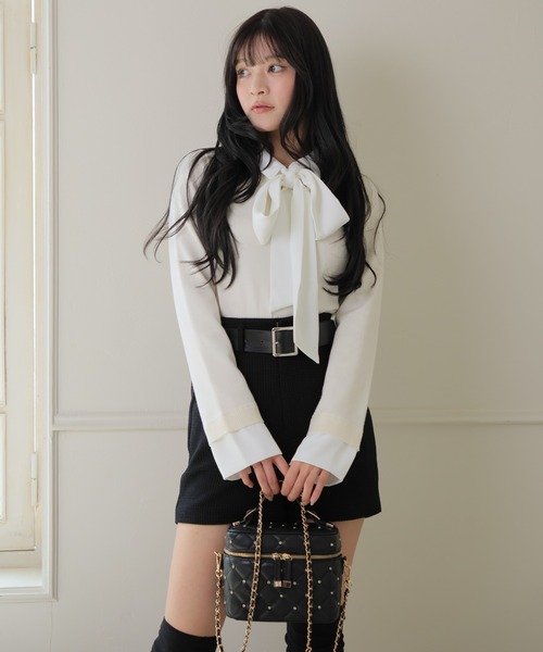 LIP SERVICE（リップサービス） ニット セーター 2wayシャツレイヤード