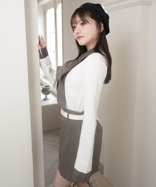 LIP SERVICE（リップサービス） ニット セーター 2wayシャツレイヤード