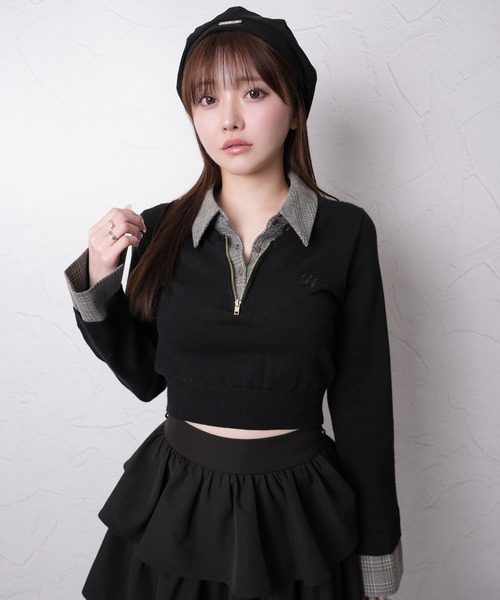 LIP SERVICE（リップサービス） ニット セーター 2wayシャツレイヤード