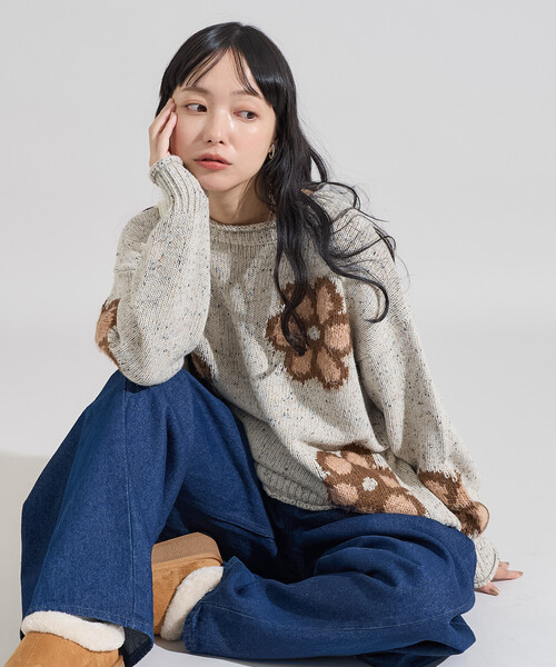 FREAK'S STORE（フリークスストア） ニット セーター 花柄ジャガード
