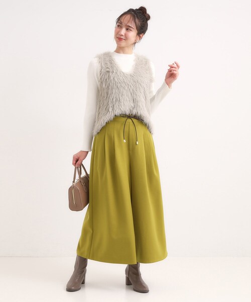 DRESKIP パンツ 「S-LL/2点セット」脚のラインを拾いにくい ベルト付き