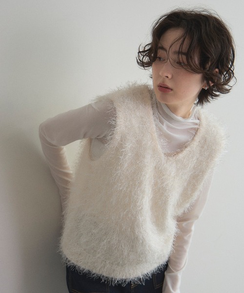 &. NOSTALGIA（ノスタルジア） ベスト ジレ Vネックベスト レディース