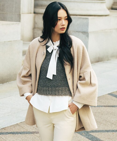 TO BE CHIC（トゥー ビー シック） ノーカラーコート コート ベル 